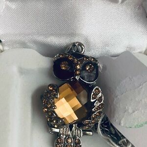 Cookie Lee Silver and Gold-Tone Owl Necklace